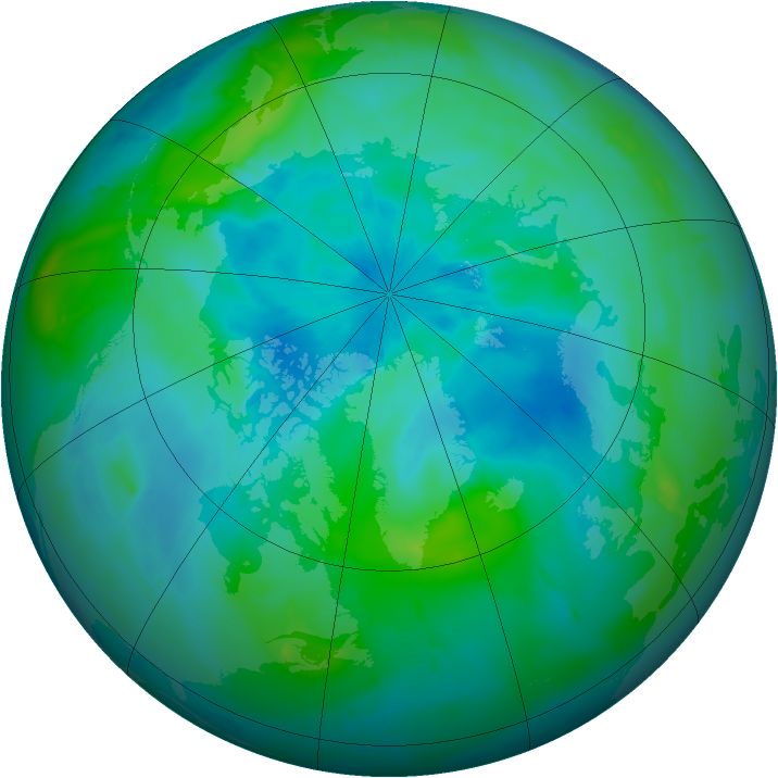 Arctic ozone map for 14 September 2009